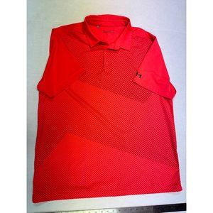 Under Armour Loose Polo Golf Orange Pattern Size XXL